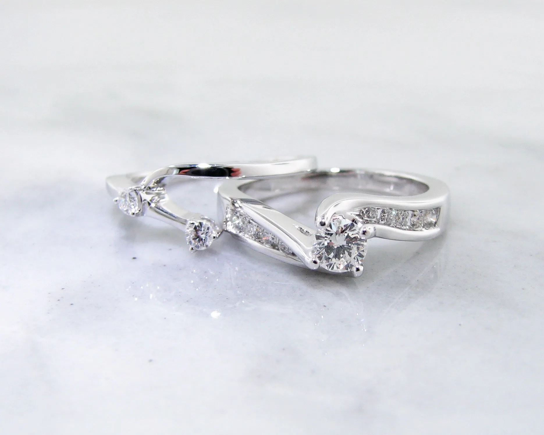 0.50ctw Twist Interlocked Diamond Wedding Set