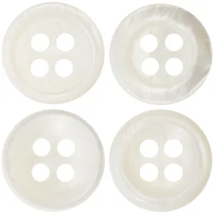11.5mm Thick White Shell Buttons for Hepburn Elegant Dresses 24 Pack