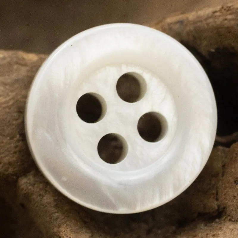 11.5mm Thick White Shell Buttons for Hepburn Elegant Dresses 24 Pack