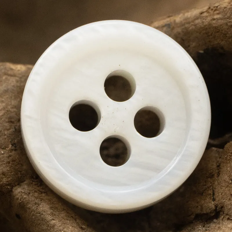 11.5mm Thick White Shell Buttons for Hepburn Elegant Dresses 24 Pack