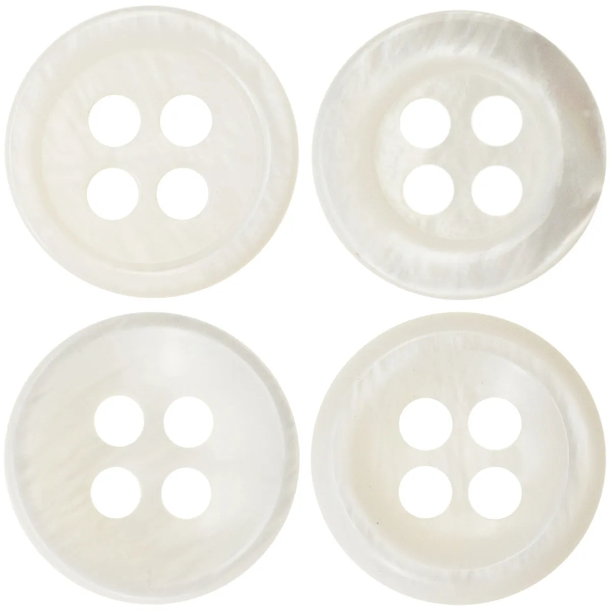11.5mm Thick White Shell Buttons for Hepburn Elegant Dresses 24 Pack