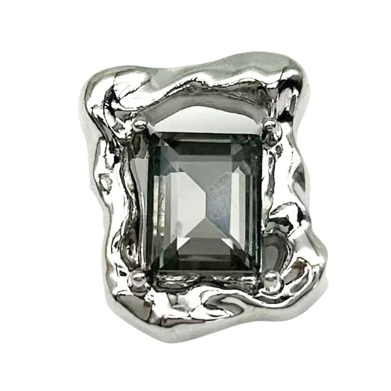 16/20/28mm Beveled Diamond Rectangular Hollow Metal Buttons 12pcs