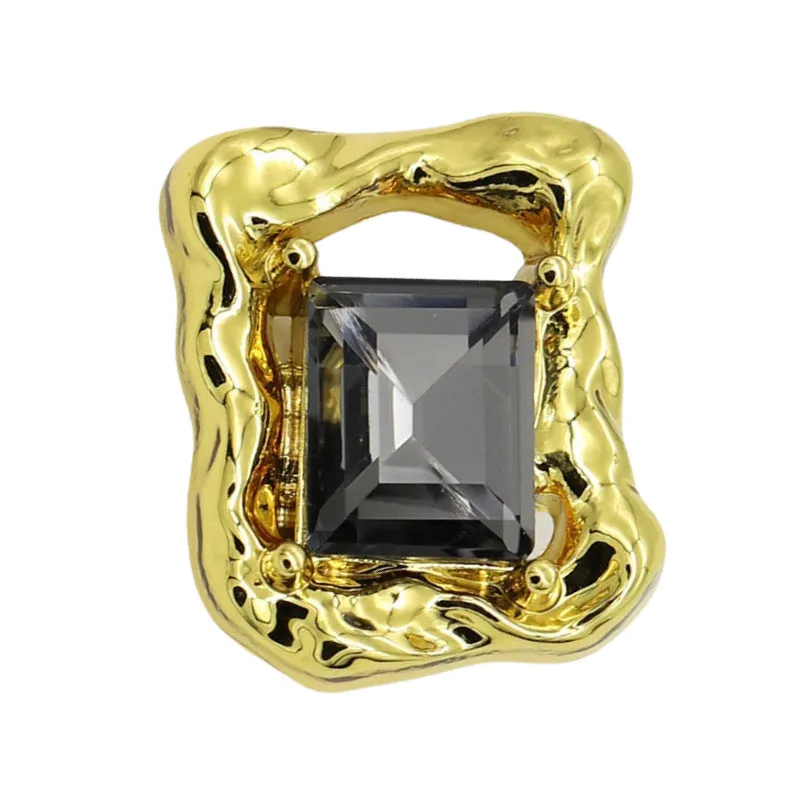 16/20/28mm Beveled Diamond Rectangular Hollow Metal Buttons 12pcs