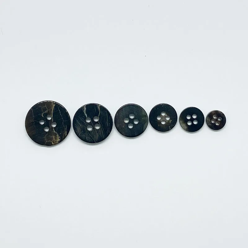 18/20/23mm Natural Round Four-Hole Black Shell Buttons 10pcs