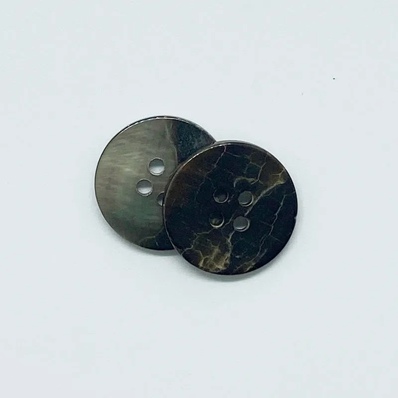18/20/23mm Natural Round Four-Hole Black Shell Buttons 10pcs