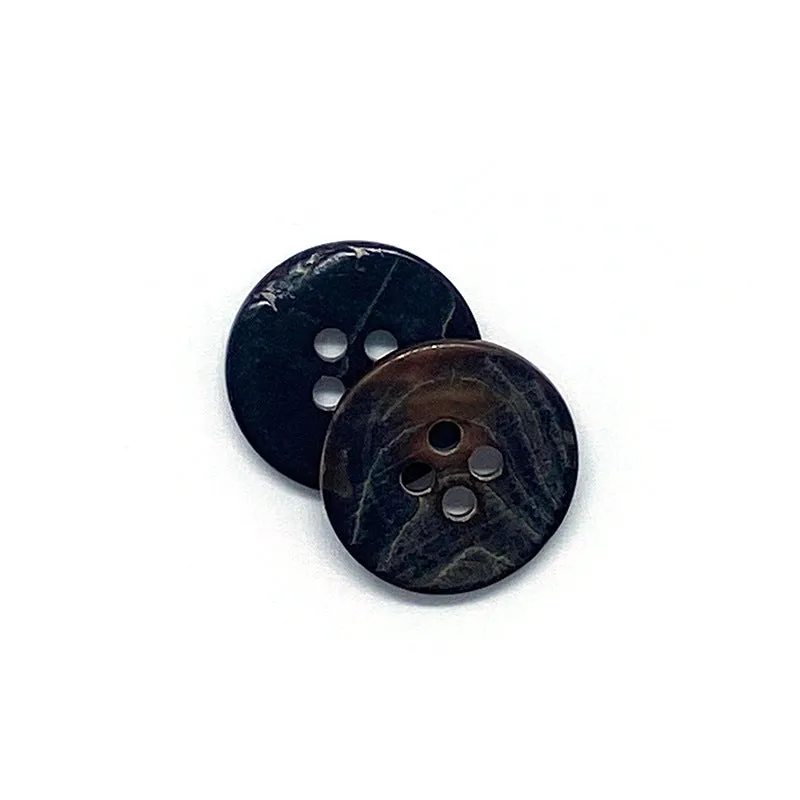 18mm Natural Round Four-Hole Coffee Shell Buttons