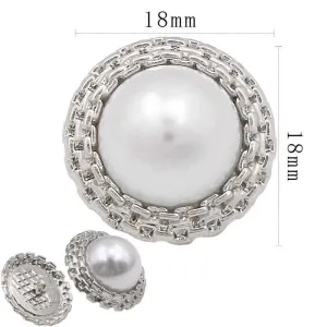 18mm/20mm/25mm Classic Gold Silver Round Pearl Shank Buttons 20pcs