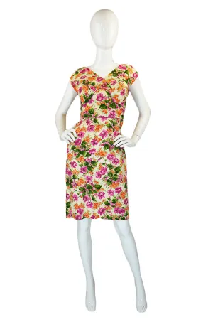1950s Alix of Miami Floral Wiggle Dress