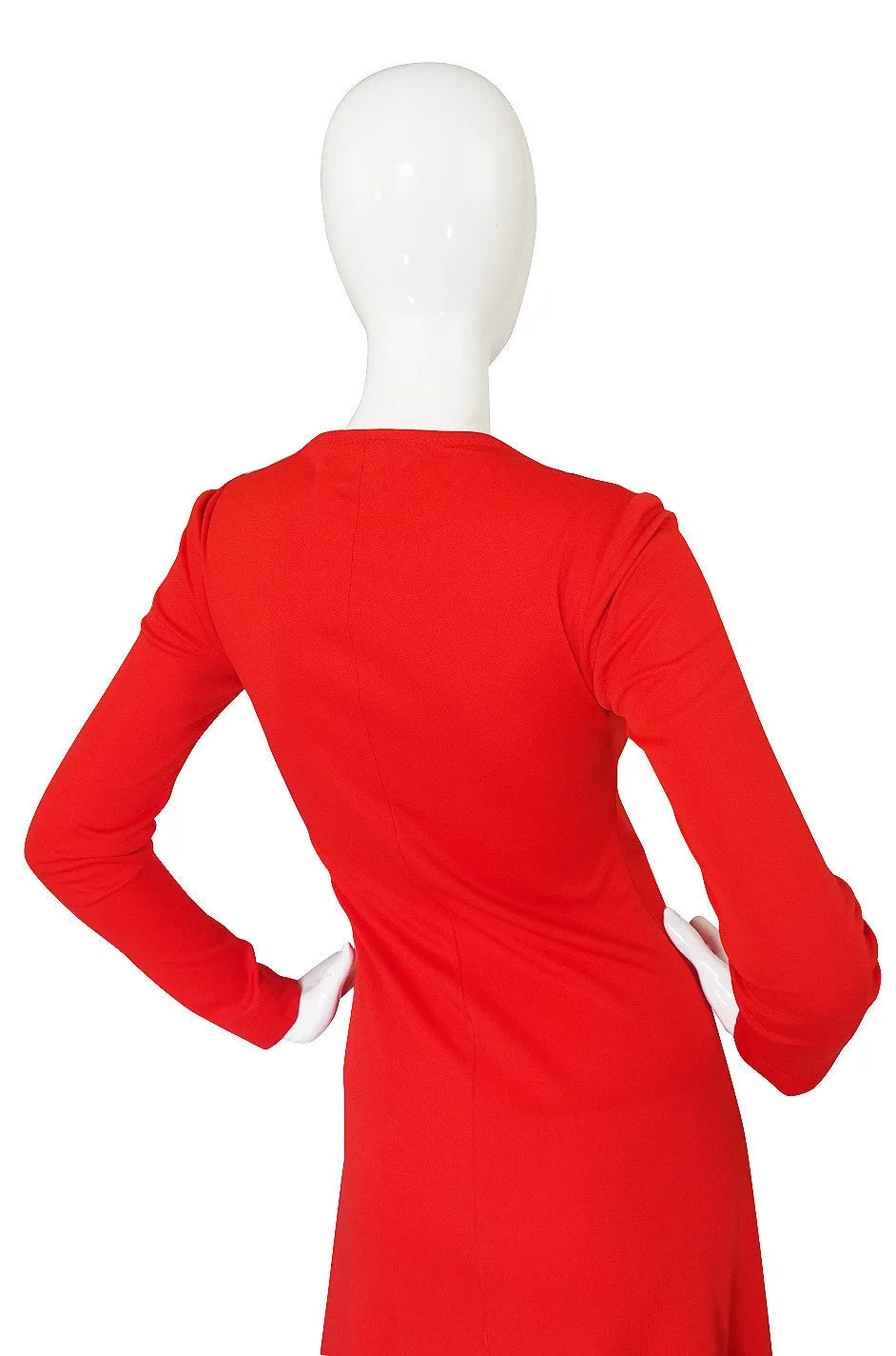1970s Stephen Burrows Red Jersey Dress