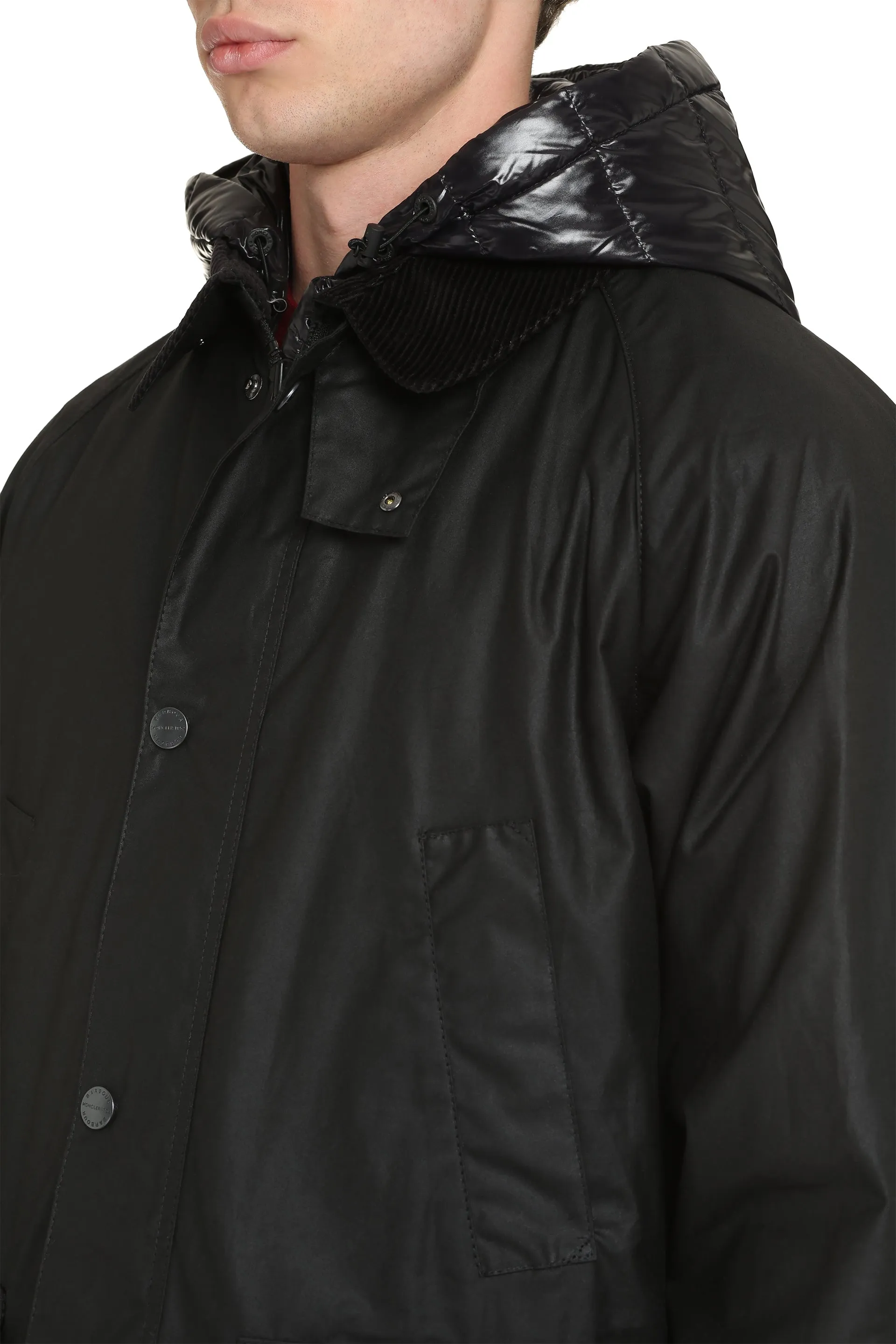 2 Moncler 1952 - Wight hooded short down jacket