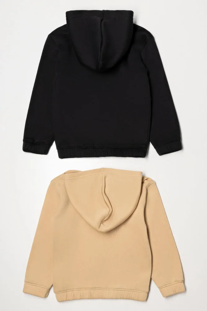 2 Pack Hoodies Natural And Black