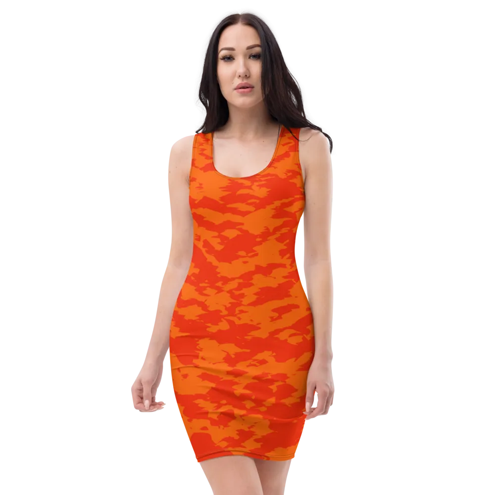 #94ef5490 - ALTINO Fitted Dress - Cherry Orange Collection