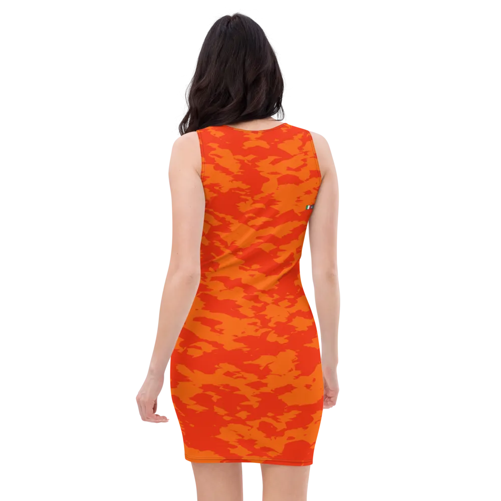 #94ef5490 - ALTINO Fitted Dress - Cherry Orange Collection