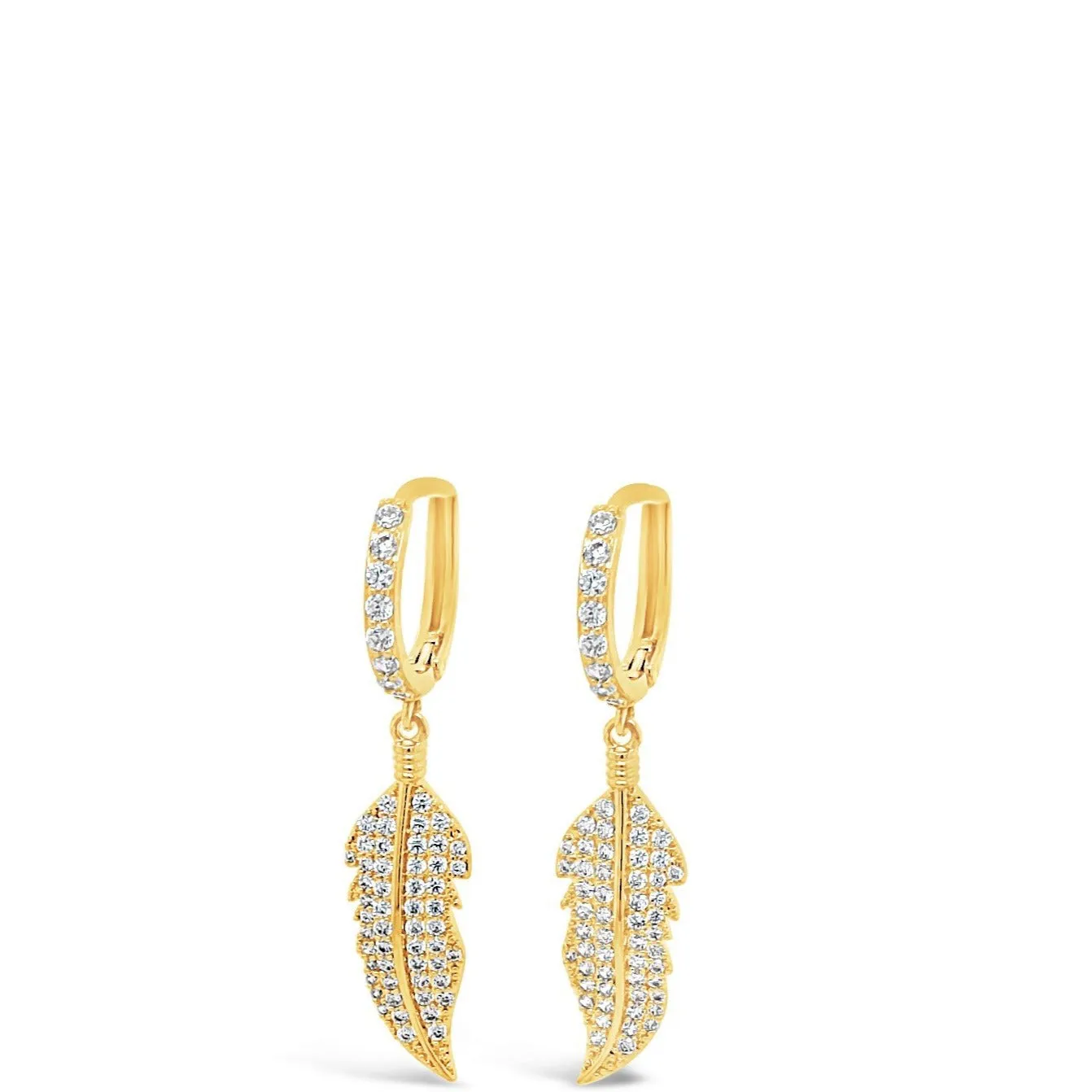 Absolute Floaty Feather Earrings - Gold