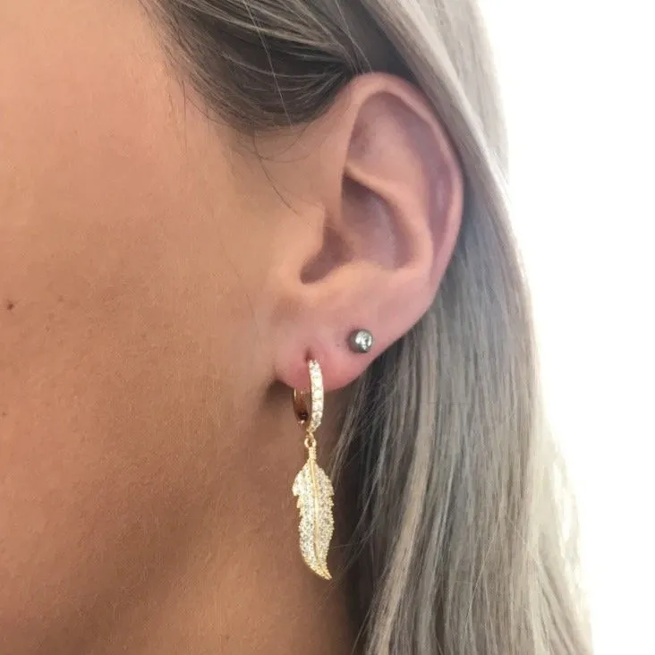 Absolute Floaty Feather Earrings - Gold
