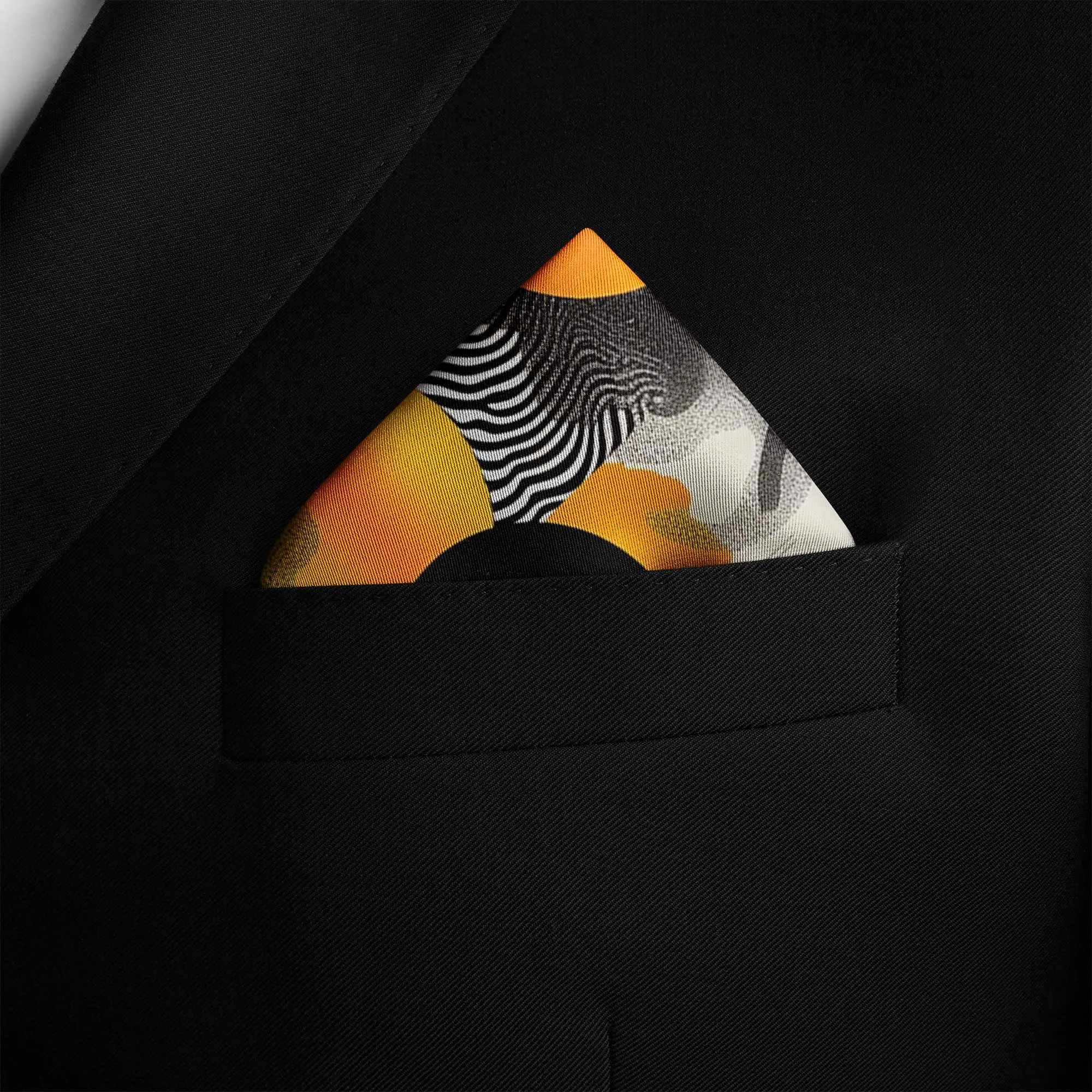 ABSTRACT VINTAGE SILK POCKET SQUARE