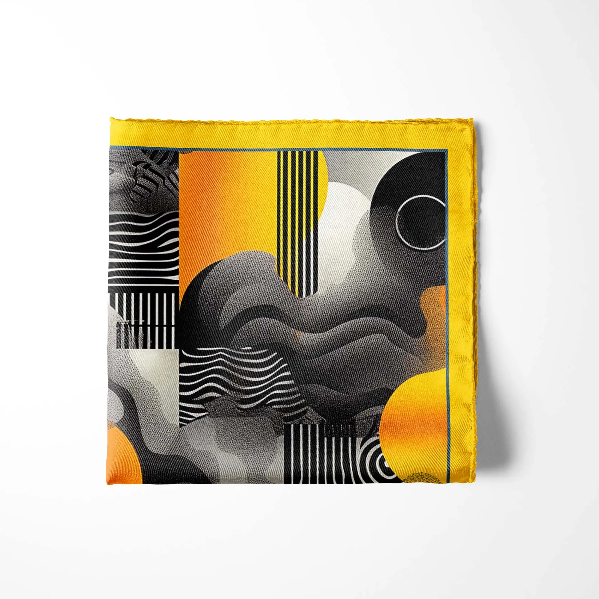 ABSTRACT VINTAGE SILK POCKET SQUARE