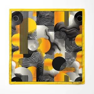ABSTRACT VINTAGE SILK POCKET SQUARE