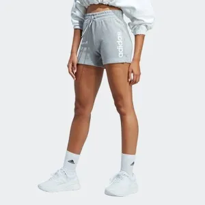 Adidas Womens Linear French Terry Short Medium Grey Heather /White