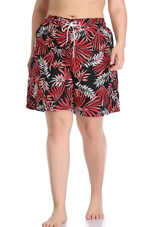 Adoretex Women's Plus Size Fern Garden Quick Dry Board and Water Shorts (FBP007P)