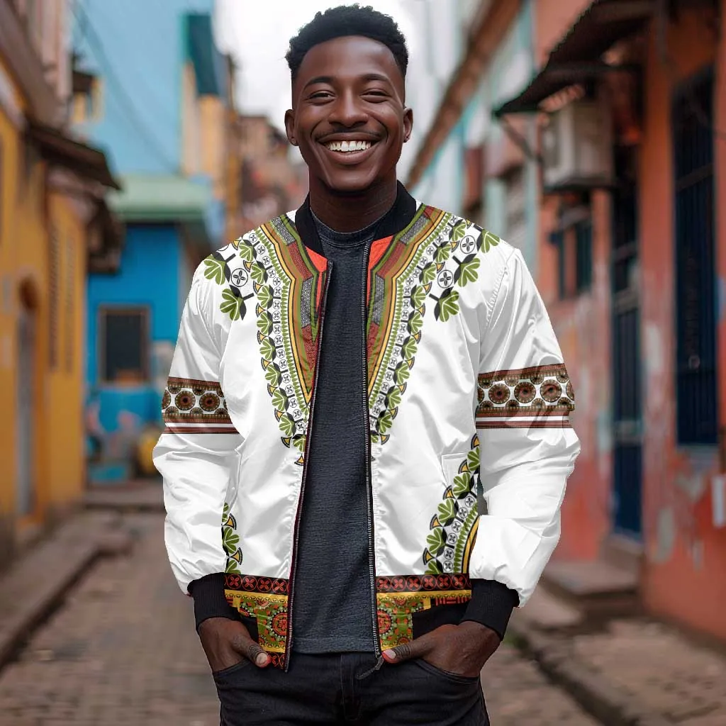 Africa Bomber Jacket African Dashiki Royal Gold Version LT14