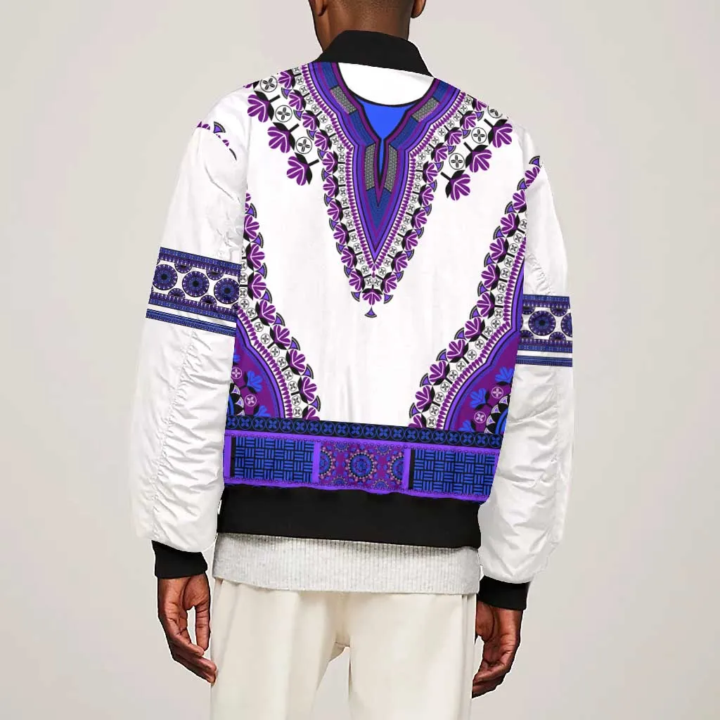 Africa Bomber Jacket African Dashiki Royal Purple Version LT14