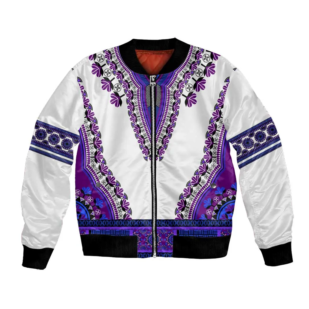 Africa Bomber Jacket African Dashiki Royal Purple Version LT14