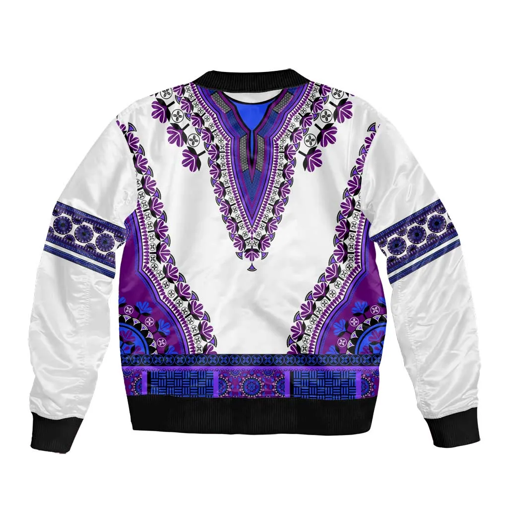 Africa Bomber Jacket African Dashiki Royal Purple Version LT14