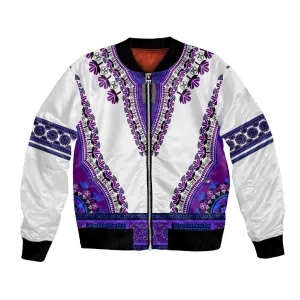 Africa Bomber Jacket African Dashiki Royal Purple Version LT14