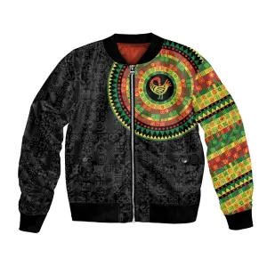 African Sankofa Bird Bomber Jacket Adinkra Symbols - Chest Arm Tattoo LT15