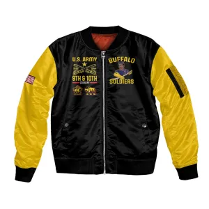 Afro-Americans Buffalo Soldiers Sleeve Zip Bomber Jacket 9th and 10th Cavalry Regiment LT15
