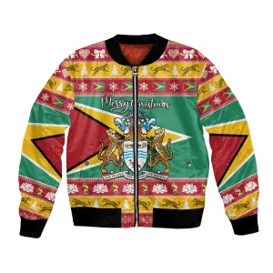 Afro Guyana Christmas Bomber Jacket Mix Coat Of Arms LT15