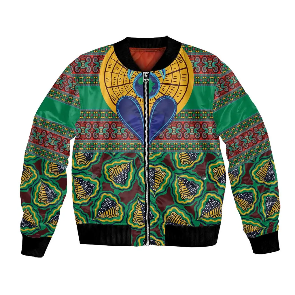 Afro Pattern Traditional Kanga Style Bomber Jacket LT9