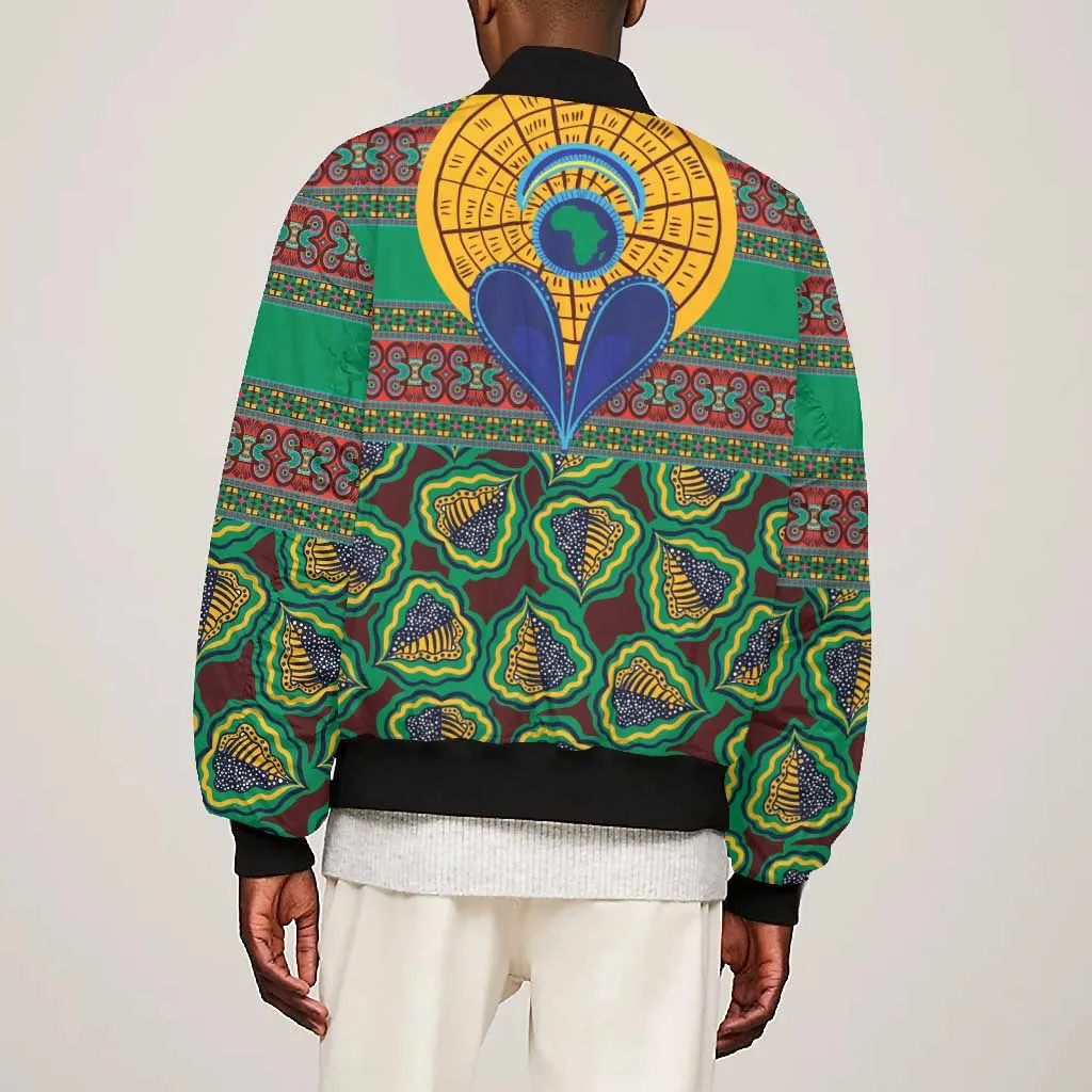 Afro Pattern Traditional Kanga Style Bomber Jacket LT9
