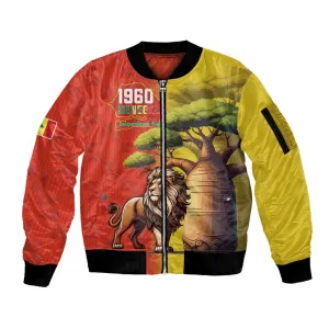 Afro Senegal Independence Day Sleeve Zip Bomber Jacket 65th Anniversary - Kente Pattern LT15
