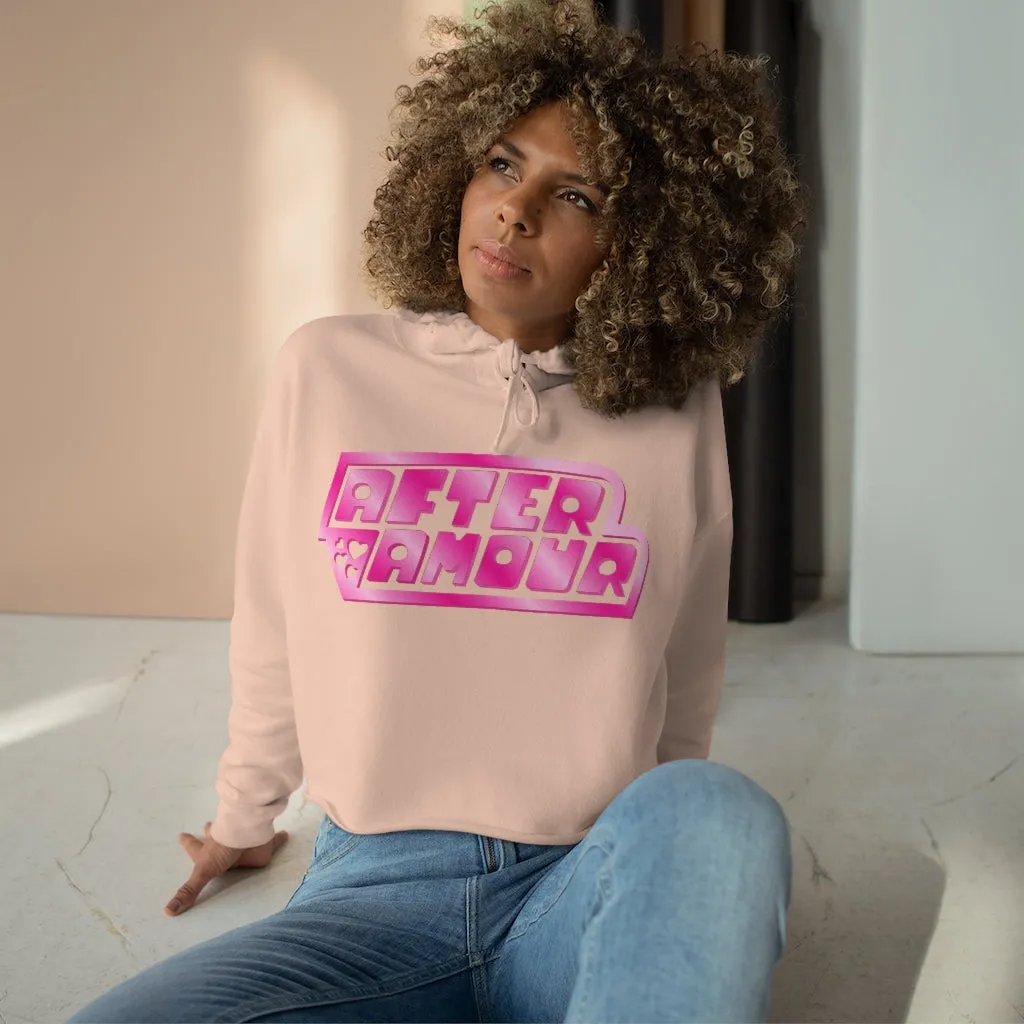 AfterAmour Power Hearts Logo Crop Hoodie