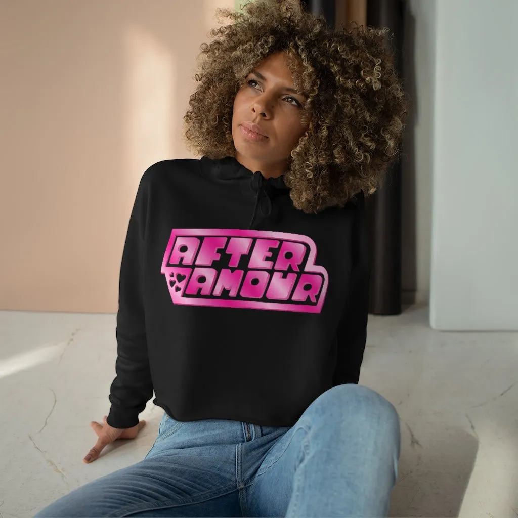 AfterAmour Power Hearts Logo Crop Hoodie
