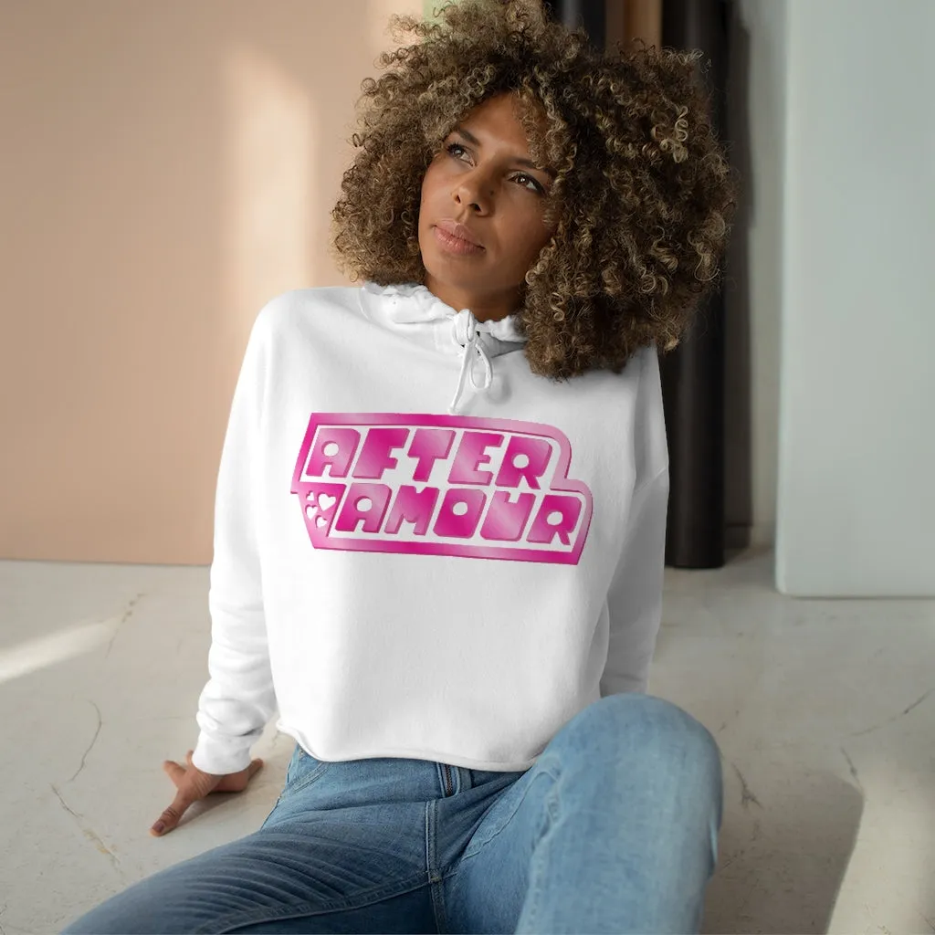 AfterAmour Power Hearts Logo Crop Hoodie