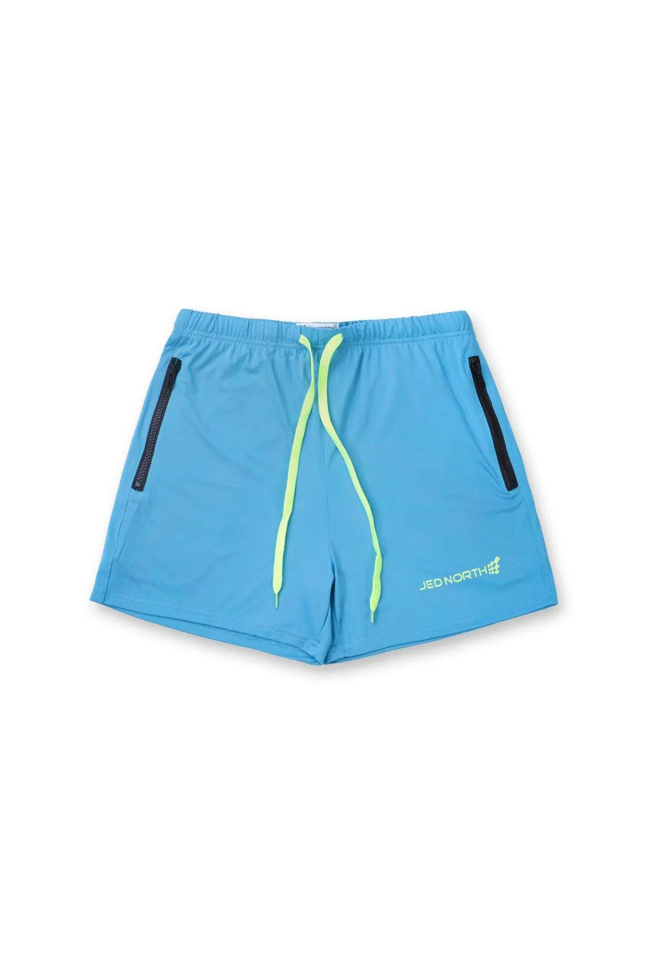Agile Bodybuilding 4'' Shorts w Zipper Pockets - Aqua Blue