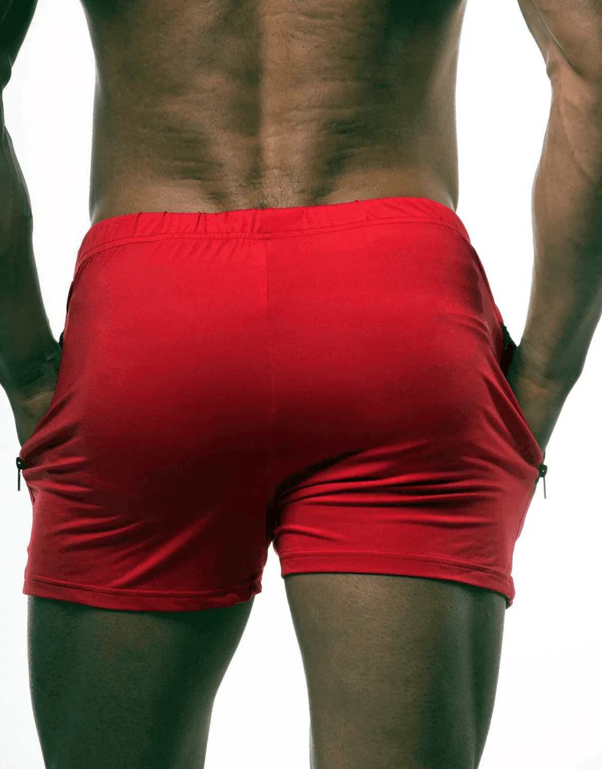 Agile Bodybuilding 4'' Shorts w Zipper Pockets - Crimson Red