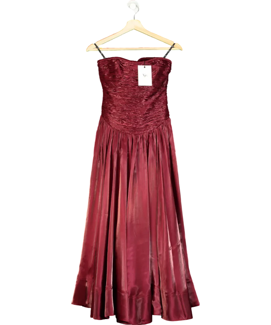 Aje Red Regent Midi Dress UK 4