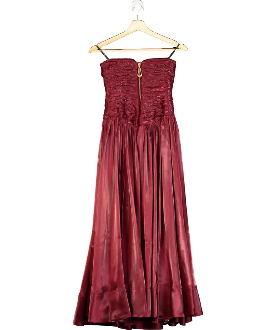 Aje Red Regent Midi Dress UK 4