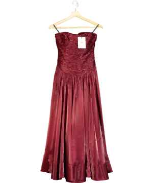 Aje Red Regent Midi Dress UK 4
