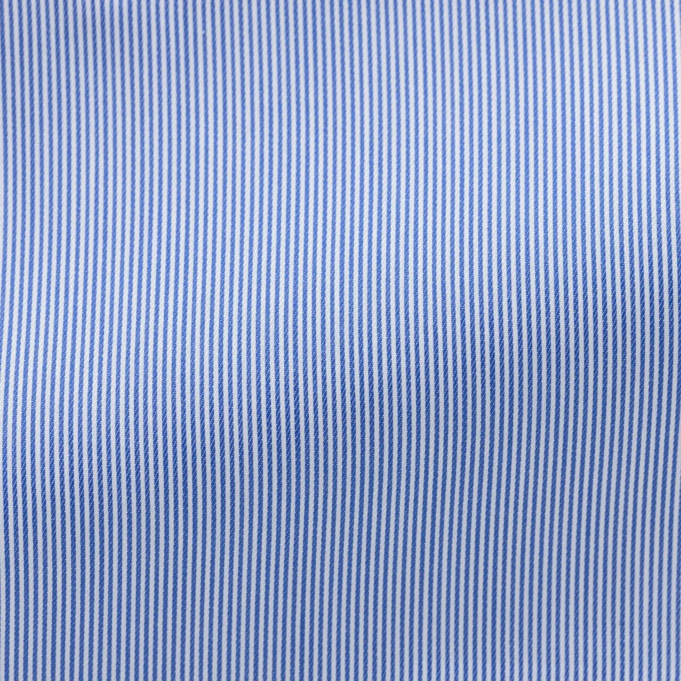 Albini Blue Hairline Twill 365 Easy Care Fine Cotton