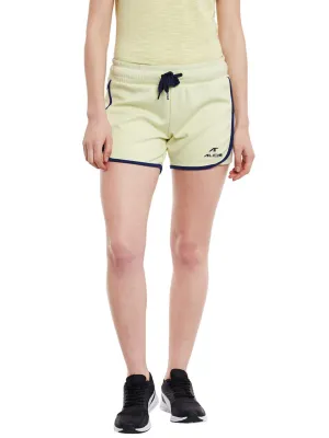 Alcis Women Lime Green Solid Slim Fit Sports Shorts AKCOWSO0530119