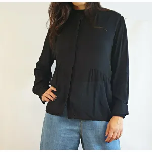 Alpha 60 second hand black sheer long sleeve top size M (best fits 12)