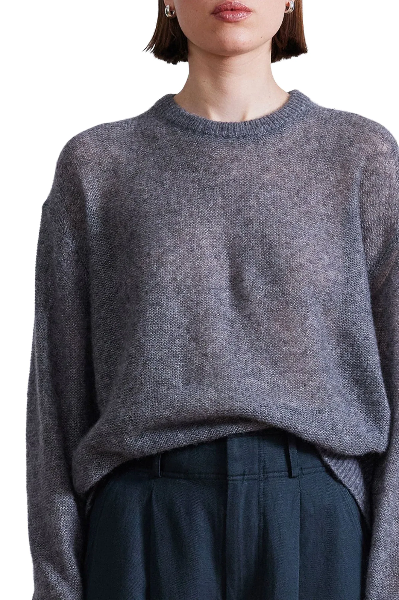Apiece Apart Softest Tissue Weight Sweater in Charcoal