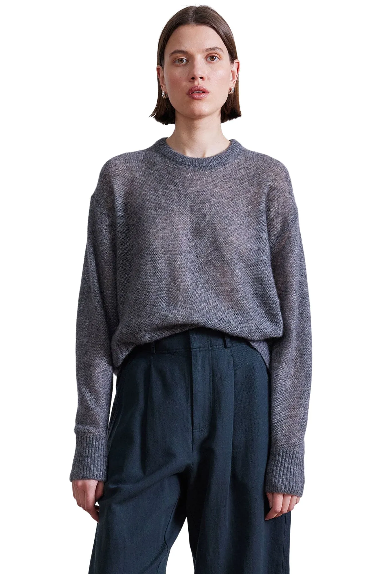 Apiece Apart Softest Tissue Weight Sweater in Charcoal
