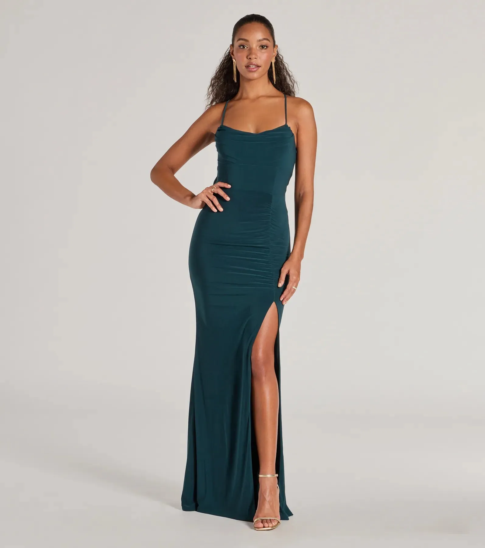 Ashley Sleeveless Bow Mermaid Formal Dress