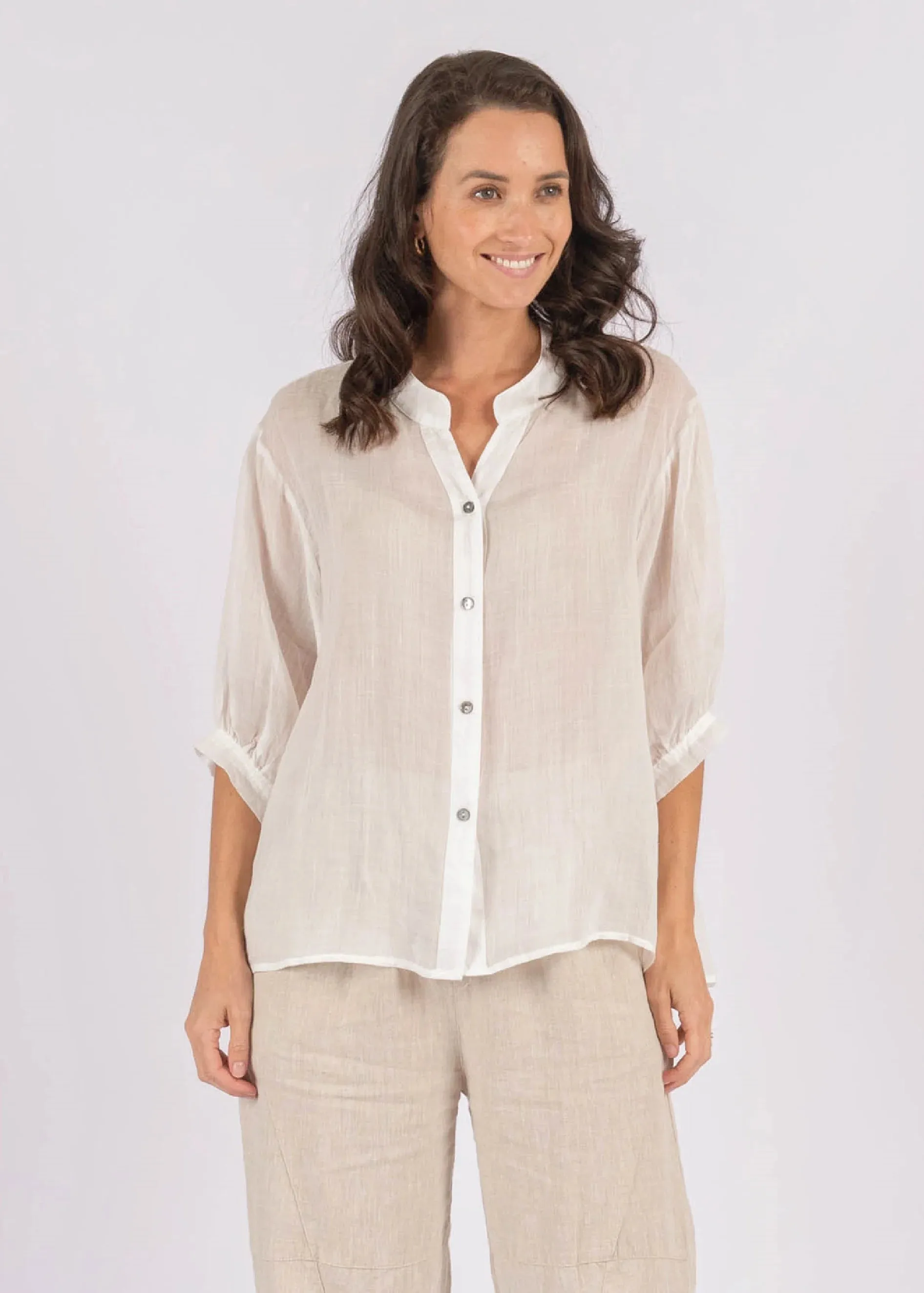 Aurora White Linen Shirt
